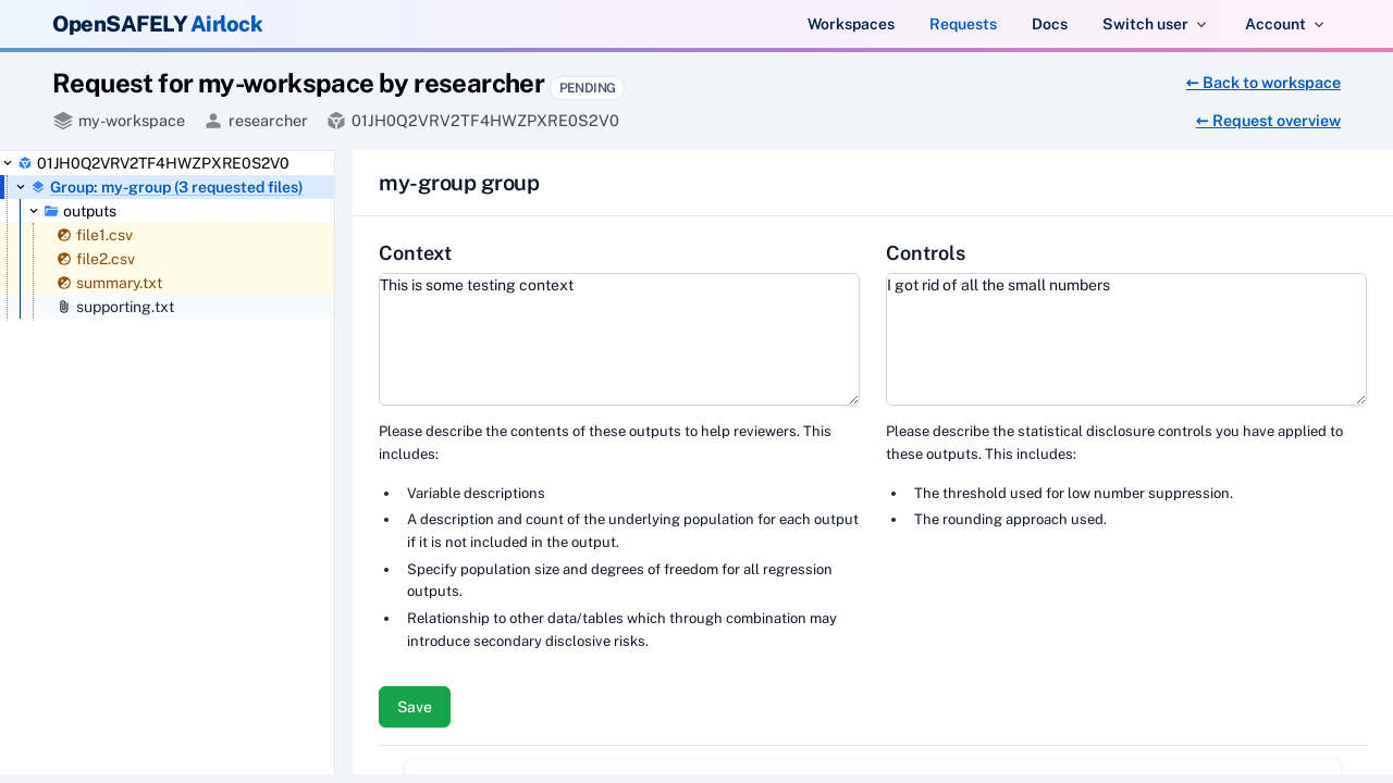 Add context and controls to a file group