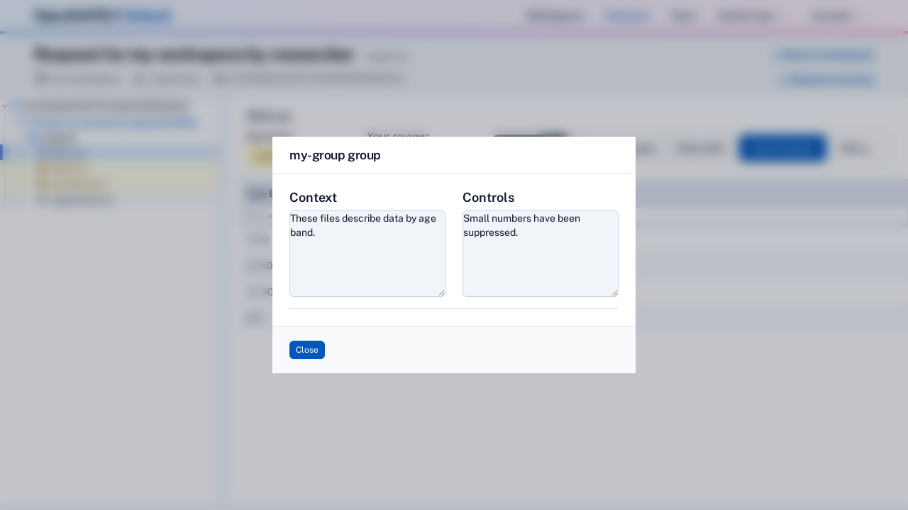 Context, controls and comments modal